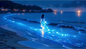 4K 夜晚玻璃海
