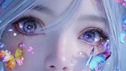 浪漫蝴蝶紫瞳少女