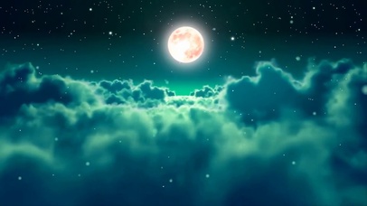 大气震撼绿色粒子云朵星空