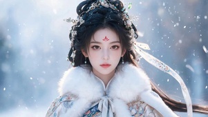 古风 雪中少女
