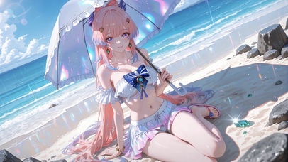 蓝海沙滩炫彩宫心海