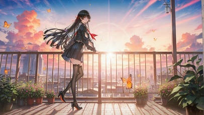 天台晚霞少女千咲