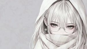 清冷眼镜少女
