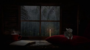 看着窗外的雨