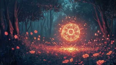 森林清幽花海神秘圆圈
