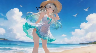 夏日海边女孩