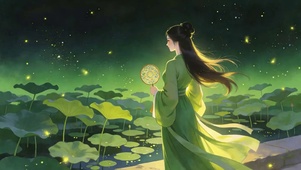 夜景古风女孩