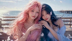 海边双人唯美
