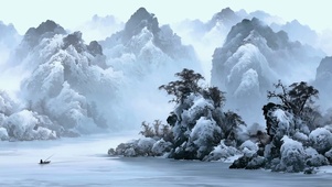 水墨山水中国画
