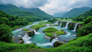 青绿山水自然风光