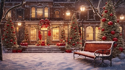 唯美圣诞雪夜