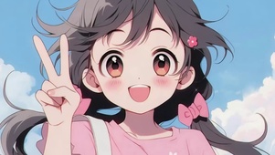 比耶的动漫插画女孩