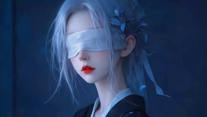 蒙眼白发女神