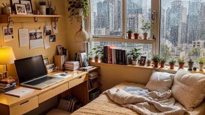 【雨景】狭小的卧室