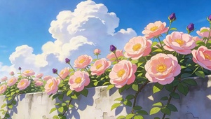 护眼花朵白云