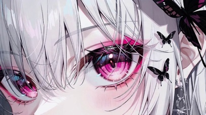 黑蝶银发少女