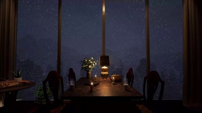 暴风雪中的雪景