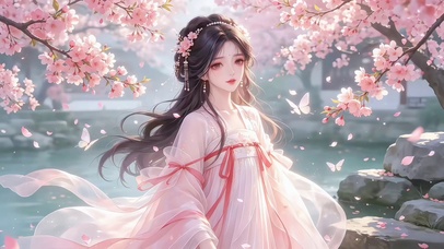 春日樱屿古意芳华少女