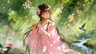 古风美少女吹萧