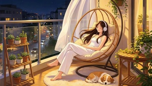 夜晚听音乐放松时间
