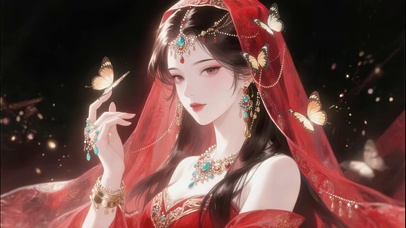 红纱蝶影