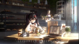甜品屋的可爱清纯少女