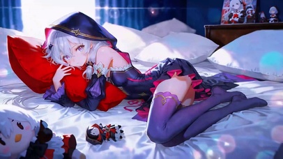 白发性感可爱睡美人