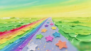 油画七彩星光路