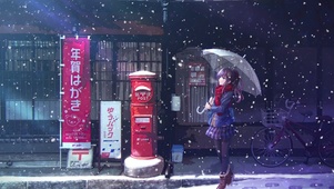 日系风雪街道