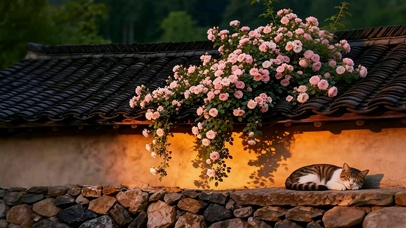 一院春光 半墙蔷薇