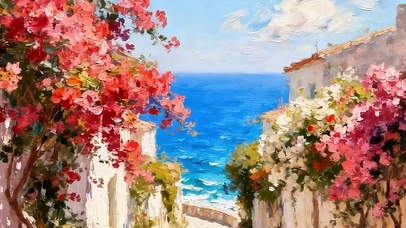 花草树木海景带鱼屏