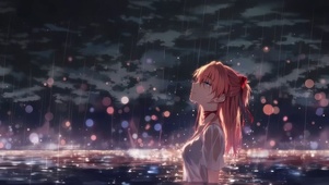 4K阴雨天水中的明日香