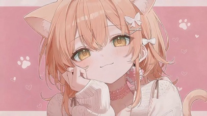 粉桃猫耳