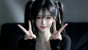 可爱马尾辫女孩
