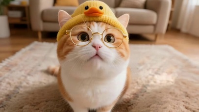可爱金丝眼镜猫咪
