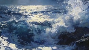 黑云海浪带鱼屏