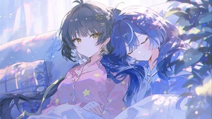 两位睡衣少女 午后同眠