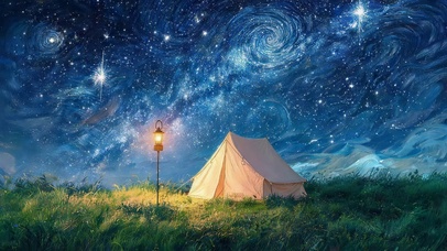 唯美星空下露营