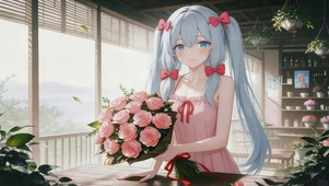 可爱鲜花少女