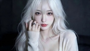 纯欲白发气质少女