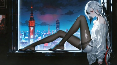 都市窗边黑丝少女仆人