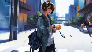 人行横道的女孩