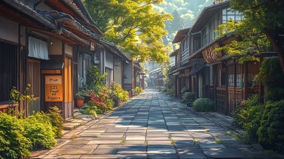 夏日午后无人静谧街景