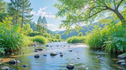 护眼晴天溪流山涧