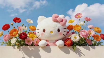 花丛可爱猫咪