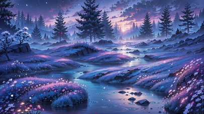 梦幻萤火溪水