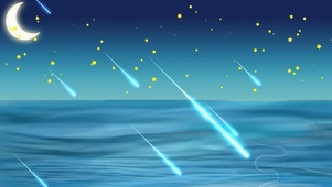 卡通夜色海洋