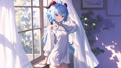 清晨少女