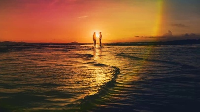 海边日落情侣浪漫邂逅之旅
