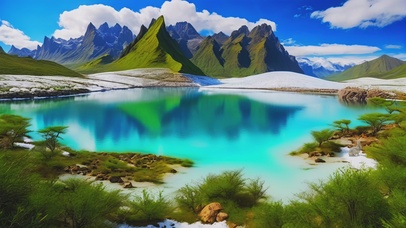 清新护眼郊外山水美景